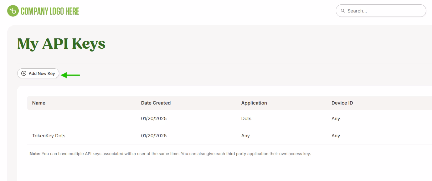 17 add api key button