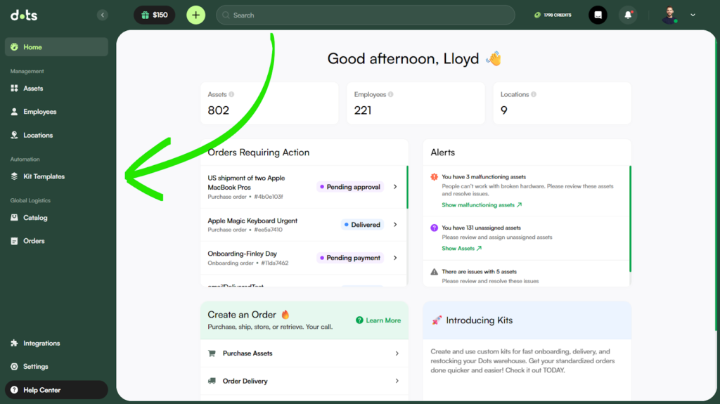 Dots IT procurement dashboard