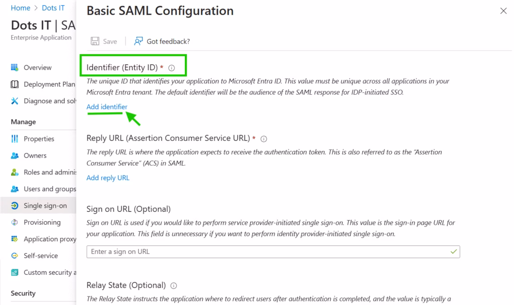 dots entra sso setup 13