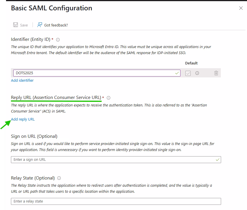 dots entra sso setup 15