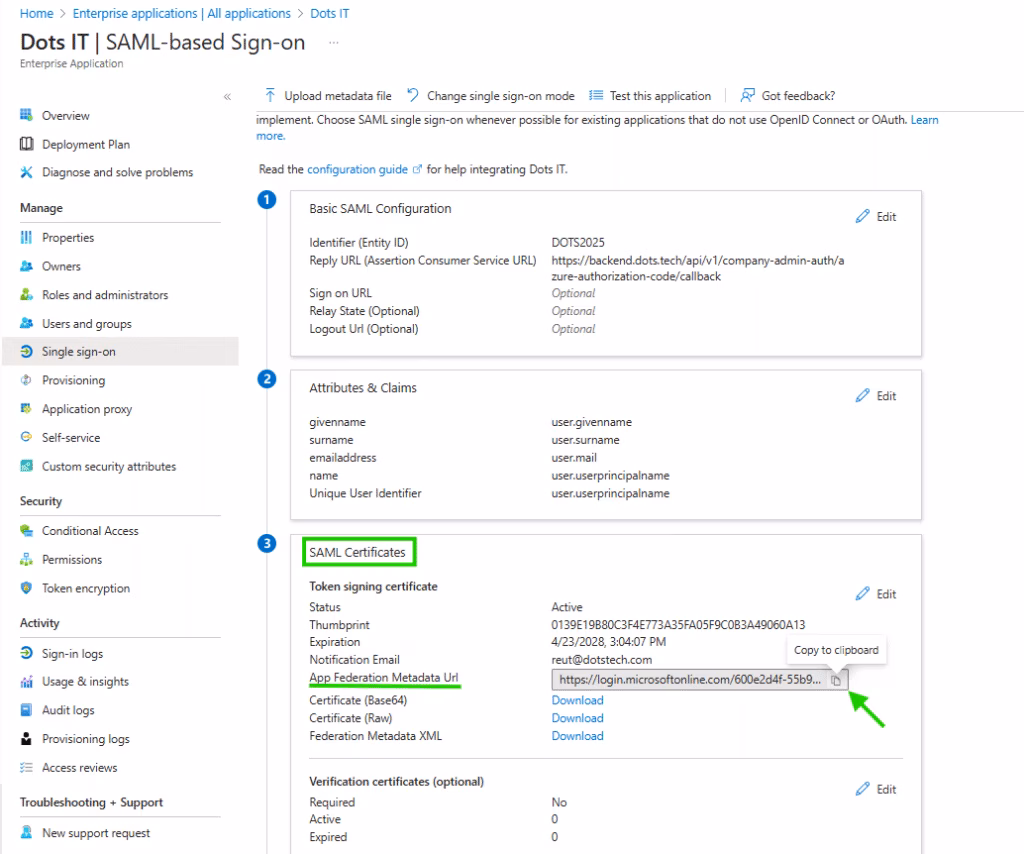 dots entra sso setup 17